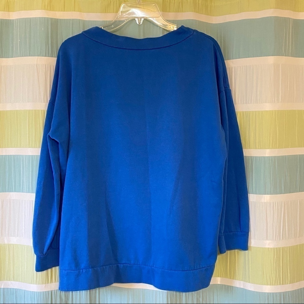 BP Crewneck Sweatshirt Blue Faded Oversized XXS - Picture 5 of 7